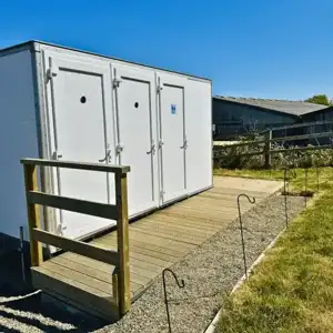 Toilet and shower block exterior