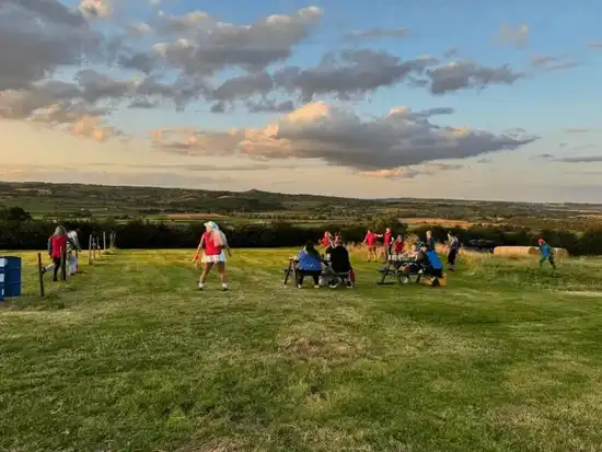 Guests enjoying games on the field